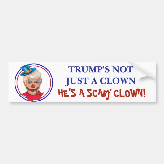 Anti Donald Trump Enge Clown Bumpersticker (Voorkant)