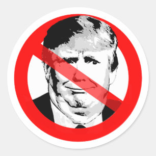 Anti Donald Trump kin gekruist gezicht Ronde Sticker