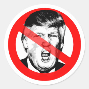 Anti Donald Trump-mond doorgestreept gezicht Ronde Sticker