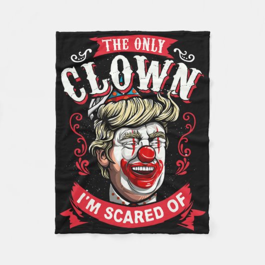 Anti Donald Trump T Shirt Funny Clown Resist Men W Fleece Deken (Voorkant)