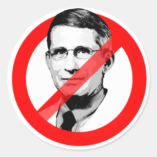 ANTI DR FAUCI RONDE STICKER (Voorkant)