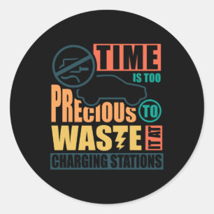 Anti-elektrische autolaadstations ronde sticker