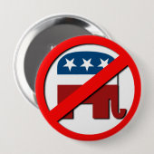 ANTI-ELEPHANT / ANTIREPUBLIEK RONDE BUTTON 4,0 CM (Voorkant /achterkant)