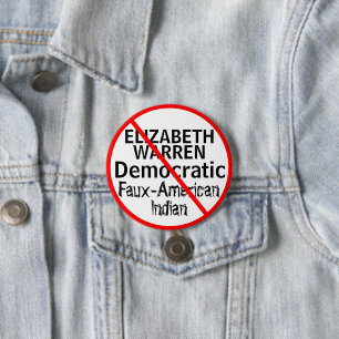 Anti-Elizabeth Warren Democratische Partij Ronde Button 7,6 Cm