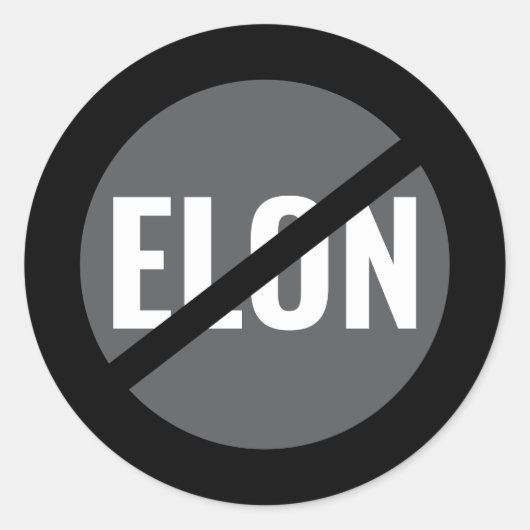 Anti-Elon Musk Ronde Sticker (Voorkant)