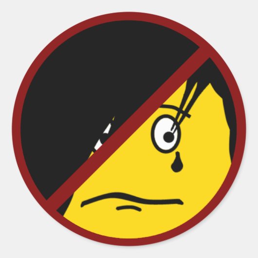 Anti EMO emoticon Sticker (Voorkant)
