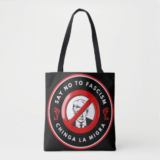 Anti-fascisme denim jas draagtas