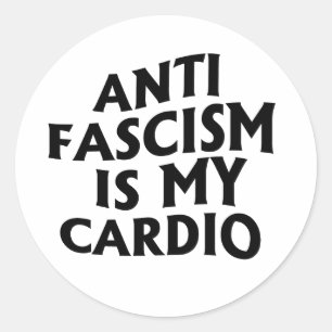 Anti Fascisme is mijn Cardio Ronde Sticker