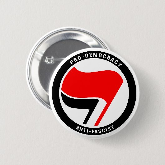 Anti-fascisme pro-democratie ronde button 5,7 cm (Voorkant /achterkant)