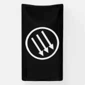 Anti-fascisme Witte Pijlen Spandoek (Verticaal)