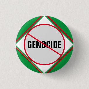 Anti-genocide Rood Groen Ronde Button 3,2 Cm