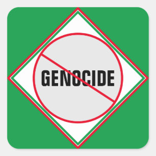 Anti-genocide Rood Groen Vierkante Sticker