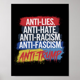 Anti haat leugens racisme fascisme verzet zich teg poster