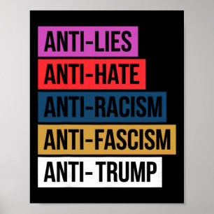 Anti Haat Leugens Racisme Fascisme Weersta Protest Poster