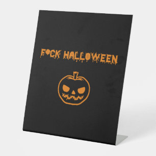 Anti Halloween pompoen jack-o'-lantaarn Reclamebord Met Voetstuk