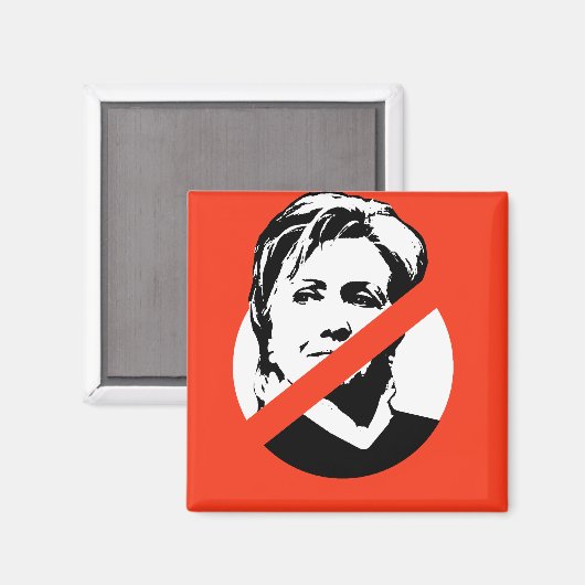 ANTI-HILLARY CLINTON MAGNEET (Voorkant / Achterkant)