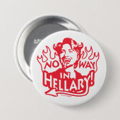 Anti-Hillary Hell Satin Devil Witch Ronde Button 7,6 Cm (Voorkant /achterkant)