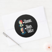 Anti-Hillary - het goede, het slechte en het lelij Ronde Sticker (Envelop)