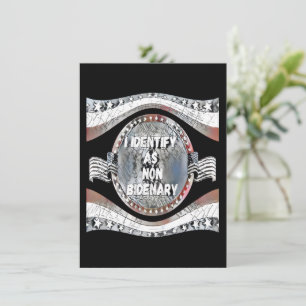 Anti Joe Biden citaat, ik identificeer me als niet Informatiekaartje