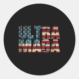 Anti Joe Biden Ultra Maga American Flag Best Gifts Ronde Sticker