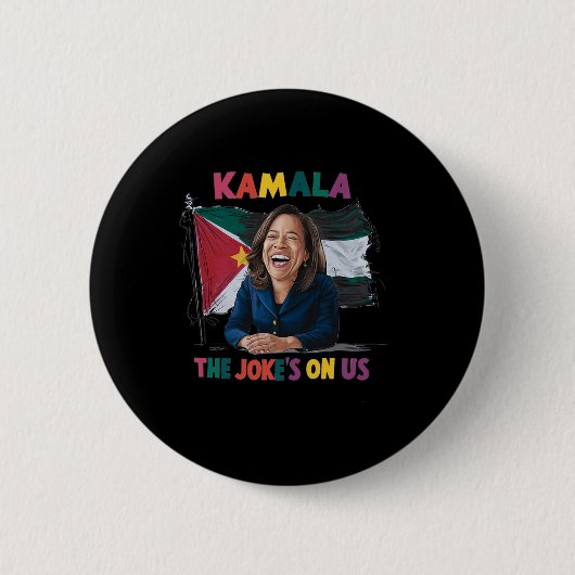 Anti Kamala Harris Palestina Vlag Ronde Button 5,7 Cm (Voorkant)