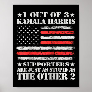 Anti Kamala Harris stomme grap Amerikaanse vlag VS Poster