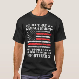 Anti Kamala Harris stomme grap Amerikaanse vlag VS T-shirt