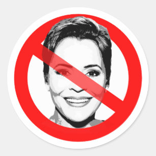 Anti Kari Lake doorgestreept gezicht Ronde Sticker