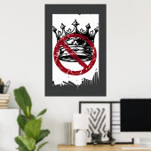 Anti-King Poster – Grunge Crown Protest Art (Thuiskantoor)