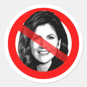 Anti Kristi Noem doorgestreept gezicht Ronde Sticker