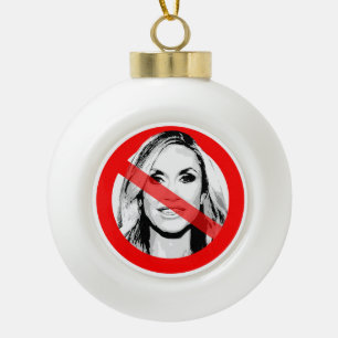 Anti Lara Trump stak zijn gezicht over Keramische Bal Ornament