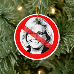 Anti Liz Cheney stak zijn gezicht over Keramisch Ornament