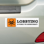 Anti-lobbying bumpersticker (Op auto)