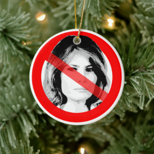 Anti Melania Trump stak zijn gezicht uit Keramisch Ornament