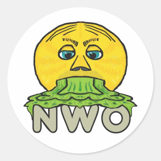 Anti-nieuwe wereldorde ronde sticker (Voorkant)