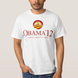 Anti-Obama 2012, wanneer vrijheid overlijdt T-shirt