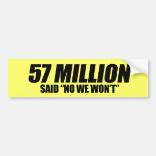 Anti-Obama - 57 miljoen zei nee Bumpersticker