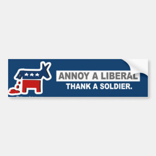 ANTI-OBAMA-ANNOY A LIBERAL. DANK EEN SOLDAAT BUMPERSTICKER