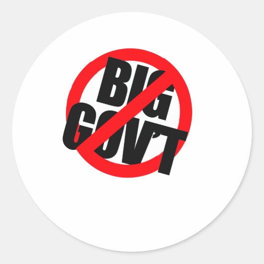 Anti-Obama - Anti-Big Government T-SHIRT Ronde Sticker (Voorkant)