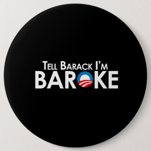 Anti-Obama - Baroke Bumpersticker Ronde Button 6,0 Cm