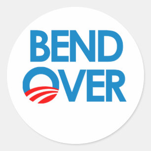 Anti-Obama - buigen over Ronde Sticker