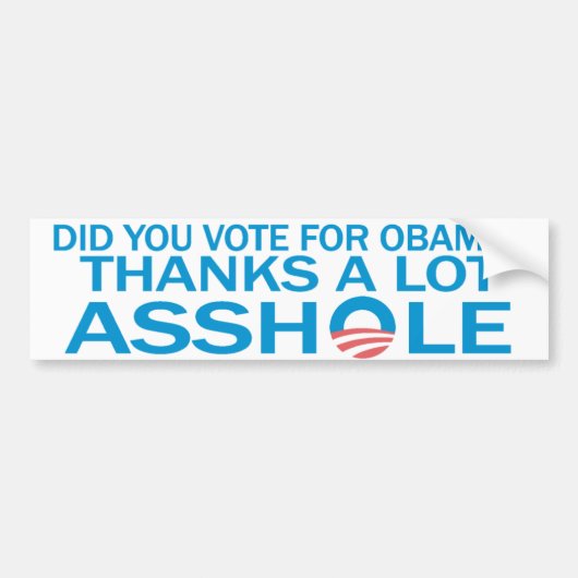 Anti-Obama Bumpersticker (Voorkant)