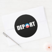 Anti-Obama-bumpersticker - Deport Obama Now Ronde Sticker (Envelop)