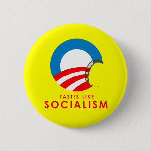 Anti-Obama Bumpersticker - Tastjes als socialisme Ronde Button 5,7 Cm