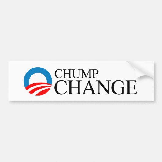 Anti-Obama - Chump Change black Bumpersticker (Voorkant)