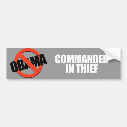Anti-Obama - commandant dief Bumpersticker (Voorkant)