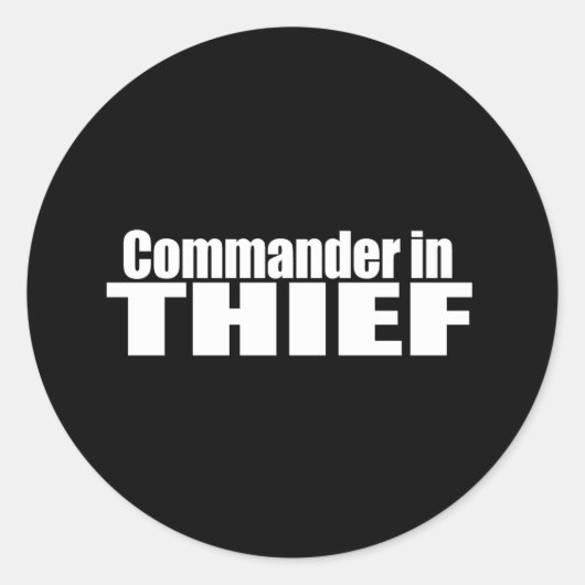 Anti-Obama - Commander in Thief 2 Ronde Sticker (Voorkant)