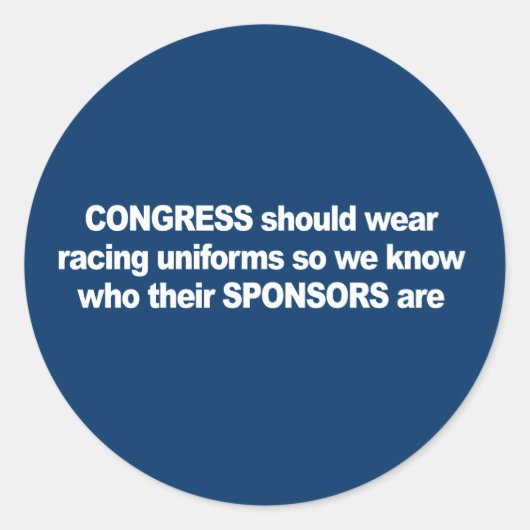 ANTI-OBAMA-Congres moet uniformen draag Ronde Sticker (Voorkant)