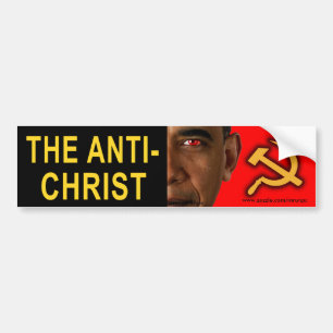 anti-Obama "De anti-Christus" bumpersticker