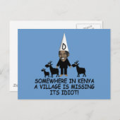 Anti Obama, dorpsidiot Briefkaart (Voorkant / Achterkant)